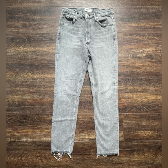 AGOLDE Nico High Waist Slim Foretold Grey Raw Hem 27 - Picture 3 of 8